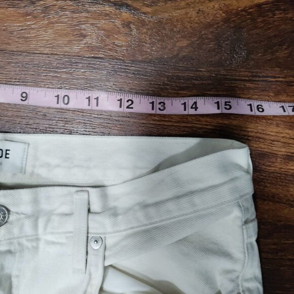 AGOLDE x REVOLVE Remy Twee High Waisted Button Fly Straight Jeans Cream US 30 - Picture 15 of 15